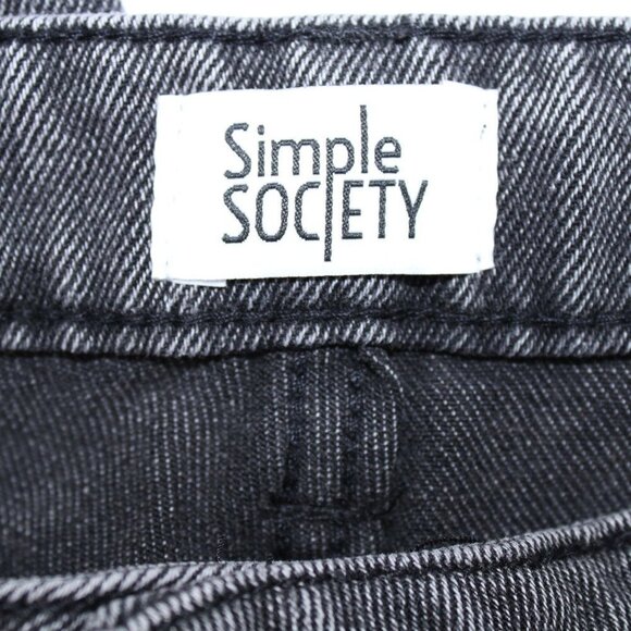 Simple Society Black distressed raw hem straight super high rise jeans Size 17/3 - Picture 8 of 13